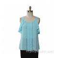 Dames chiffon blouse ruches mouw